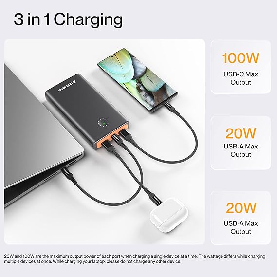 Ambrane-100W-Fast-Charging-Powerbank-for-MacBook-Type-C-Laptop-Mobile-Charging-25000mAh-Battery